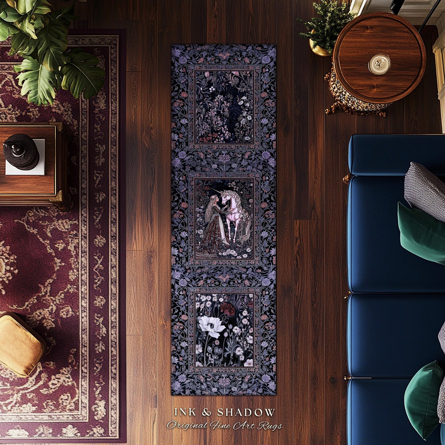 Enchanted Lavender Mystic Area Rug | Pastel Rococo Princesscore Decor Gothic Fairytale Home Decor Area Rug Storybook Dark Cottagecore Style
