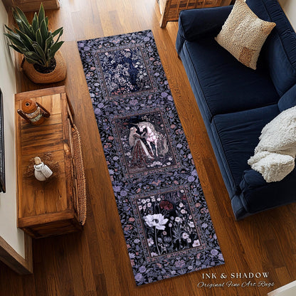 Enchanted Lavender Mystic Area Rug | Pastel Rococo Princesscore Decor Gothic Fairytale Home Decor Area Rug Storybook Dark Cottagecore Style
