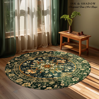 Vintage Art Deco Royal Ornate Accent Rug | Dark Academia Floor Rug Ornate Design Victorian Gothic Aesthetic Home Decor Ethereal Maximalist
