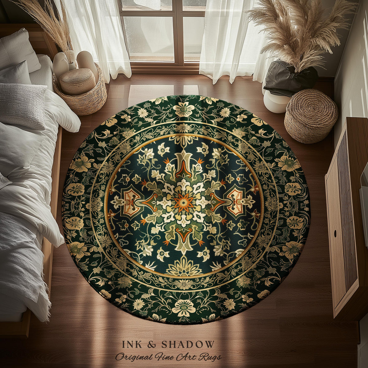 Vintage Art Deco Royal Ornate Accent Rug | Dark Academia Floor Rug Ornate Design Victorian Gothic Aesthetic Home Decor Ethereal Maximalist