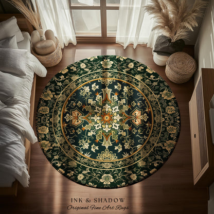Vintage Art Deco Royal Ornate Accent Rug | Dark Academia Floor Rug Ornate Design Victorian Gothic Aesthetic Home Decor Ethereal Maximalist