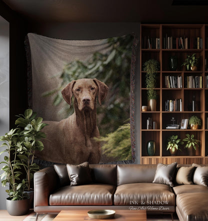 Custom Dog Tapestry from Photo | Personalized Pet Portrait Woven Wall Hanging Throw Blanket | Memorial Keepsake Heirloom Animal Lover Gift