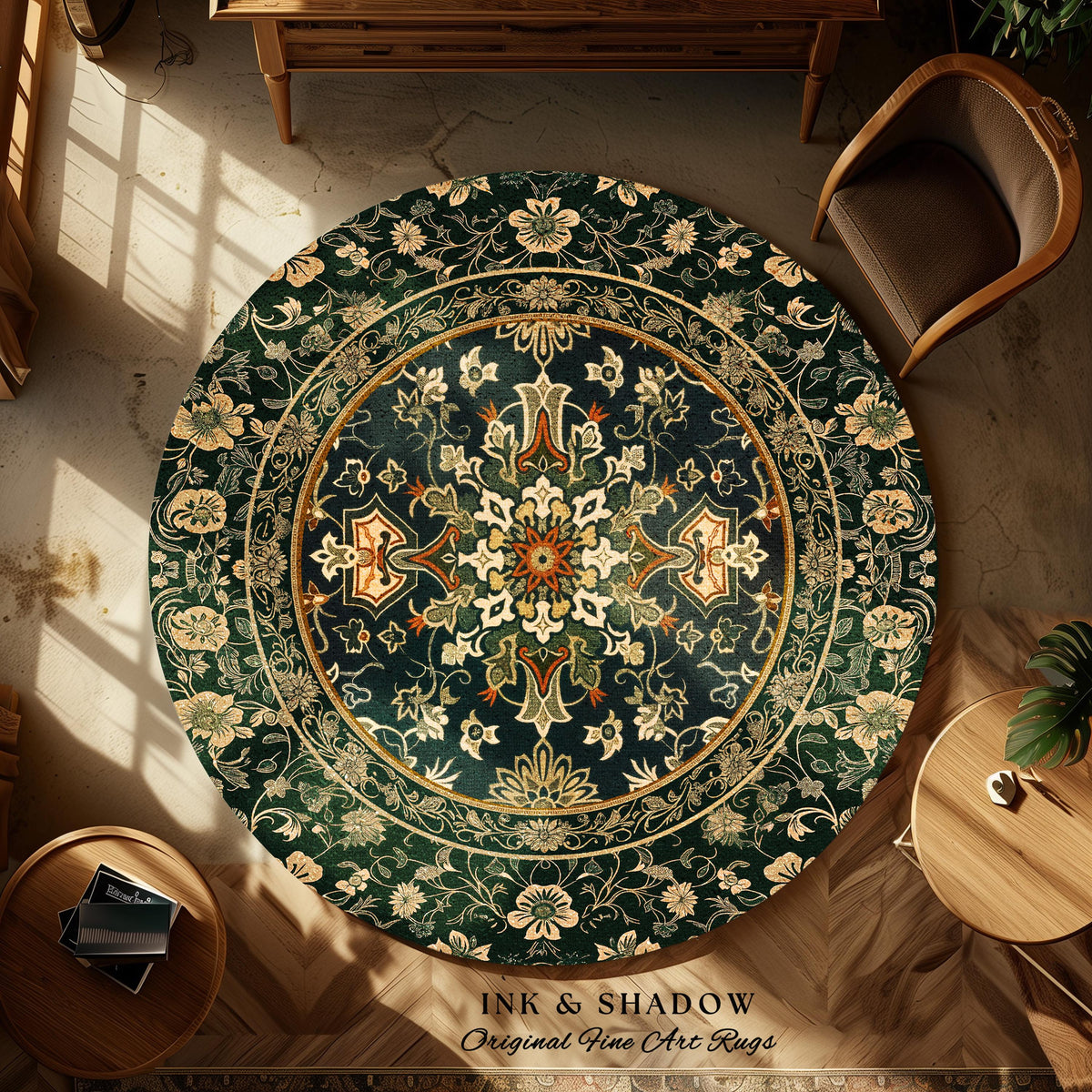 Vintage Art Deco Royal Ornate Accent Rug | Dark Academia Floor Rug Ornate Design Victorian Gothic Aesthetic Home Decor Ethereal Maximalist