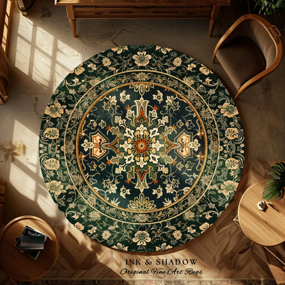 Vintage Art Deco Royal Ornate Accent Rug | Dark Academia Floor Rug Ornate Design Victorian Gothic Aesthetic Home Decor Ethereal Maximalist