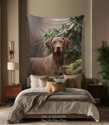 Custom Dog Tapestry from Photo | Personalized Pet Portrait Woven Wall Hanging Throw Blanket | Memorial Keepsake Heirloom Animal Lover Gift