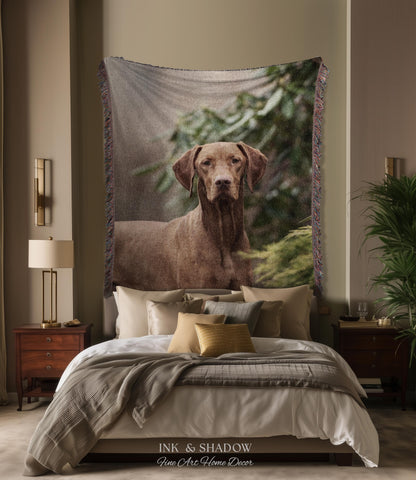 Custom Dog Tapestry from Photo | Personalized Pet Portrait Woven Wall Hanging Throw Blanket | Memorial Keepsake Heirloom Animal Lover Gift
