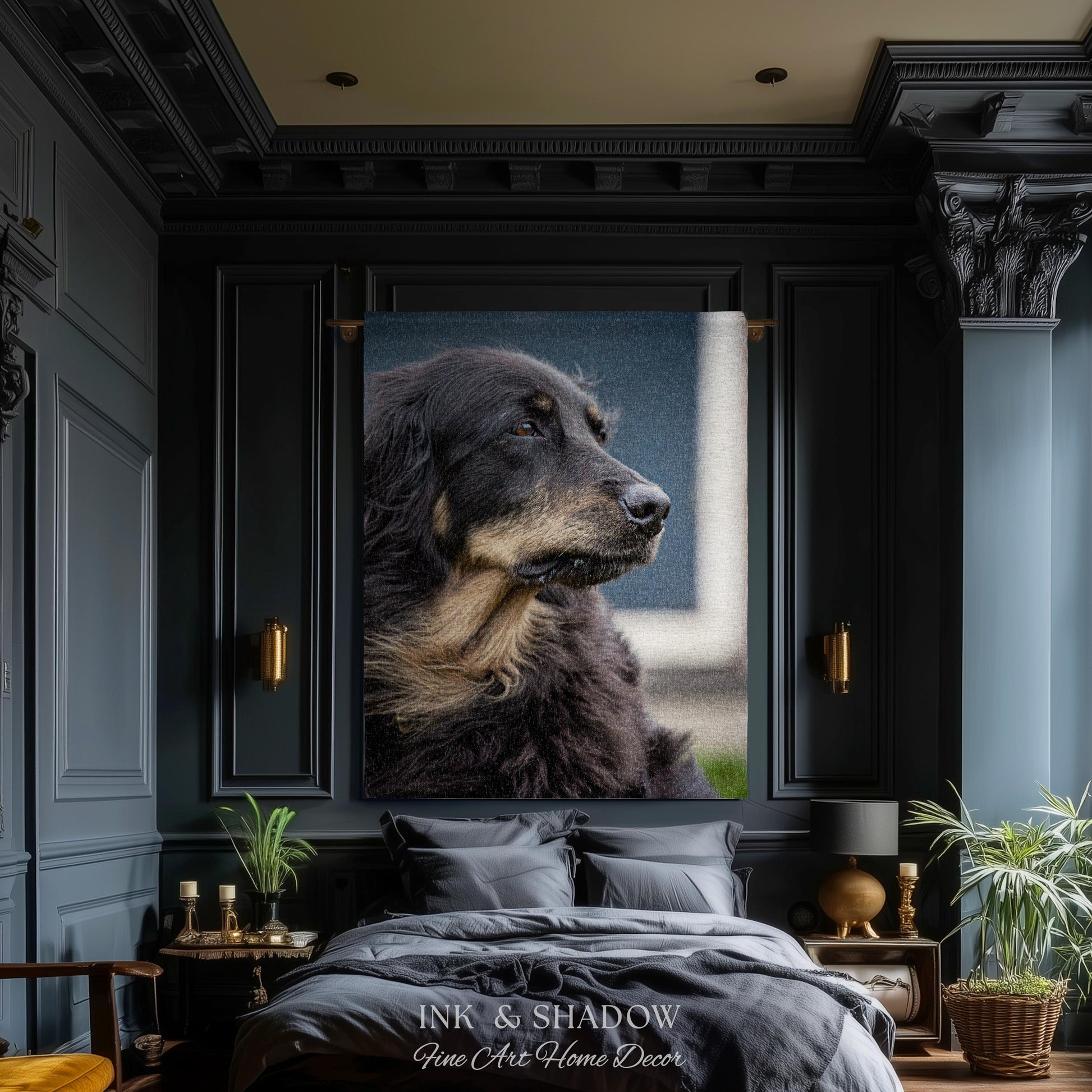 Custom Dog Tapestry from Photo | Personalized Pet Portrait Woven Wall Hanging Throw Blanket | Memorial Keepsake Heirloom Animal Lover Gift