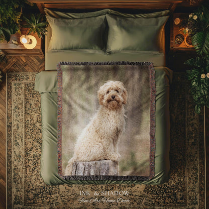 Custom Dog Tapestry from Photo | Personalized Pet Portrait Woven Wall Hanging Throw Blanket | Memorial Keepsake Heirloom Animal Lover Gift