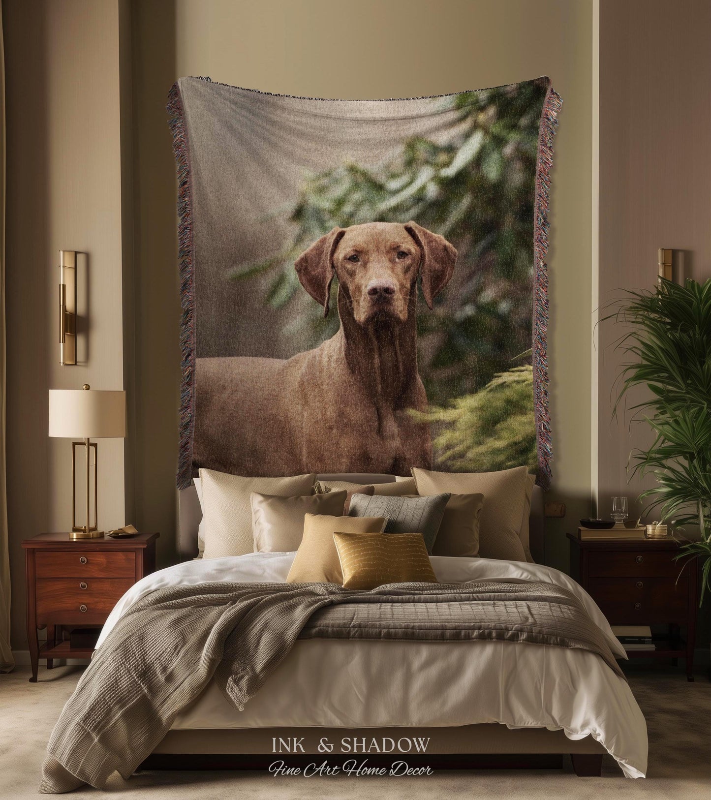 Meaningful Memorial Woven Dog Tapestry | Custom Portrait Personalized Photo Throw Blanket Keepsake Memory Wall Art Pet Lover Sympathy Gift