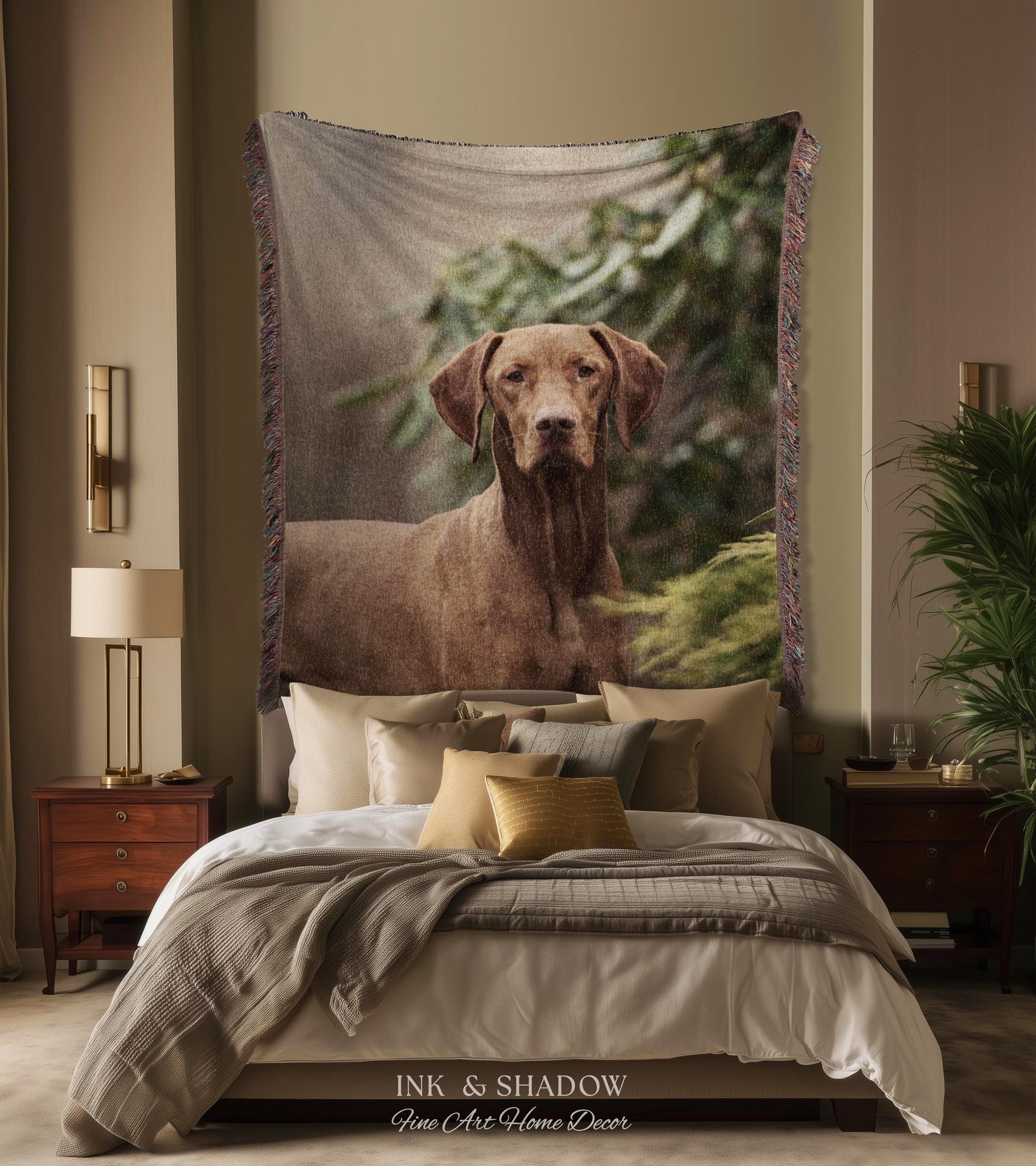 Meaningful Memorial Woven Dog Tapestry | Custom Portrait Personalized Photo Throw Blanket Keepsake Memory Wall Art Pet Lover Sympathy Gift